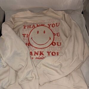 Aerie Cream Ribbed Sweatshirt